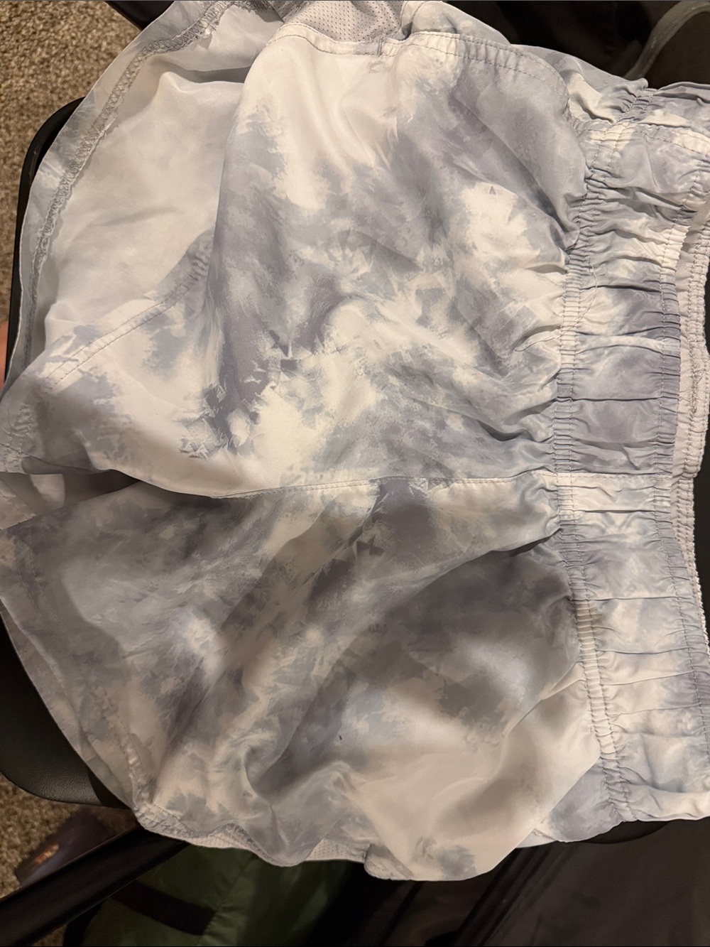 Light Gray Tie-Dye Elastic-Waist Women's Shorts